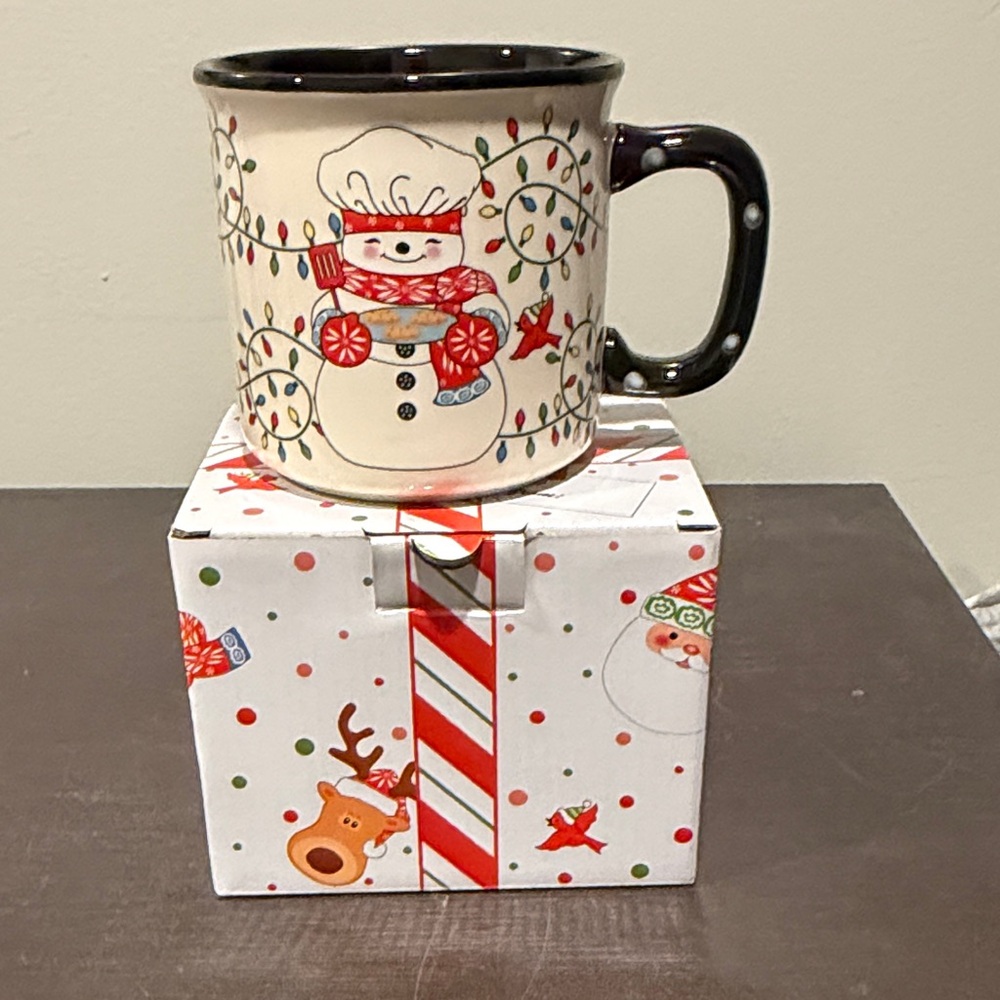 Temp-Tations Festive Snowman Mug - Black, White, Red
